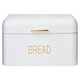 image 1 of Interiors by Premier Matte Cream Bread Bin with Gold Handle, Tin Bread Storage Box for Kitchen, Large Capacity Bread Container White