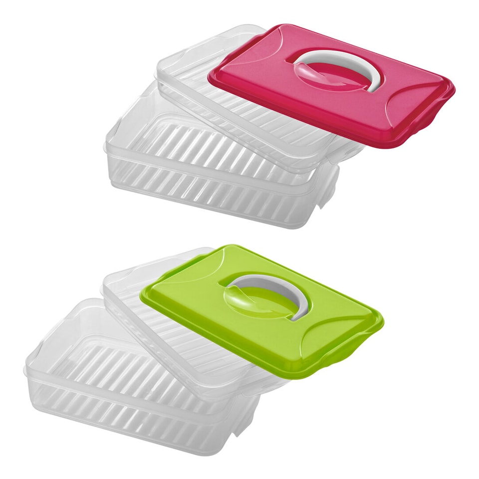 image 1 of Herrela Hot Pink 2 Layer Food Container