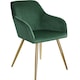 image 1 of Chair Marilyn with Velvet Cover, Gold Steel Legs and Plush Padding | Green | dark green/gold | 1