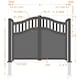 image 2 of Double Swing Gate 3000x2200mm Black - Vertical Solid Infill and Bell-Curved Top Full Privacy Driveway Gate Black