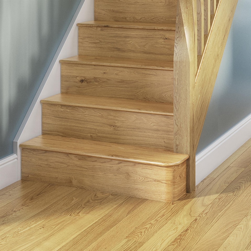 image 1 of Cheshire Mouldings Stair Klad Oak Tread and Riser Kit 5 Pack (L) 1.0m (W) 300mm (T) 13mm