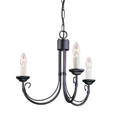 Chartwell Chandelier 3 Light Black Finish, E14