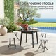 image 3 of Outsunny Folding Stool Set of 4, Decorative Garden Stool Set - White Grey White