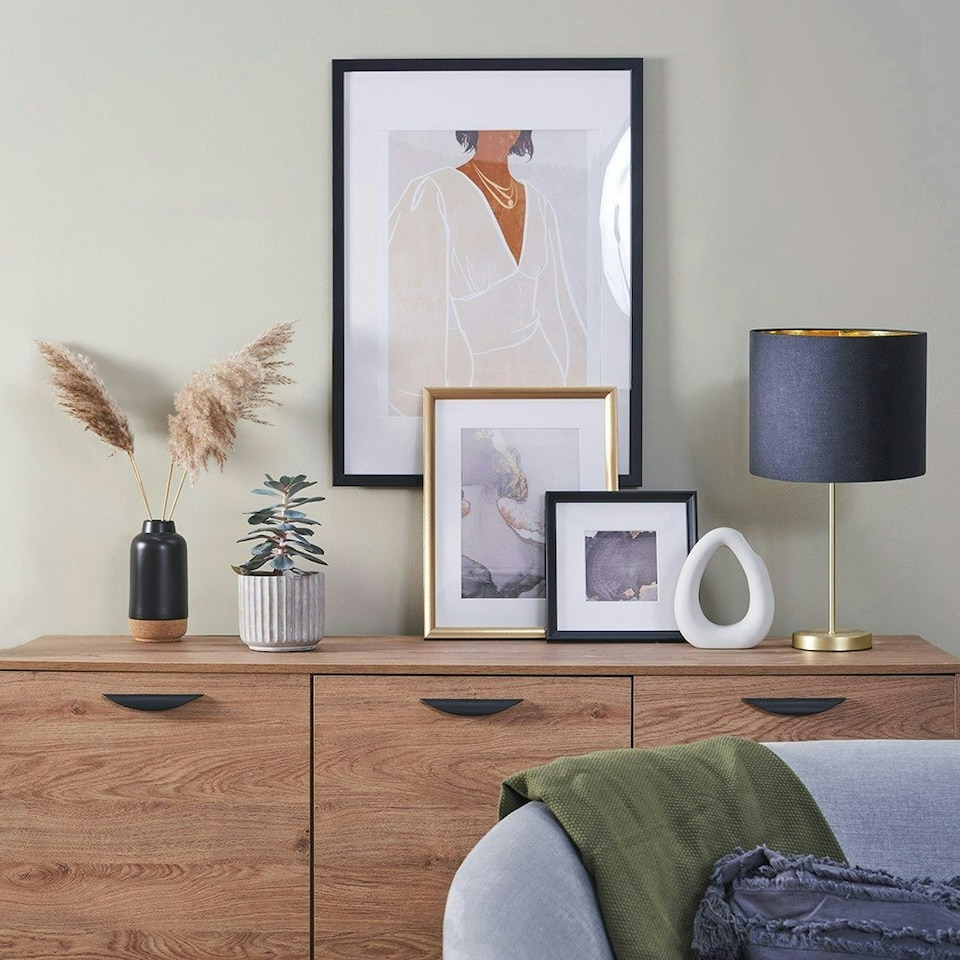 image 1 of ValueLights Charlie Brushed Gold Table Lamp Base Only 