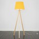 image 2 of ValueLights Modern Light Wood Tripod Design Floor Lamp With Mustard Shade Yellow