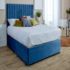 Sophia Divan Ottoman Plush Superking Bed Frame - Blue