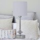 image 4 of First Choice Lighting Chrome Jewelled Table Lamp with White Pleat Shade Chrome | White