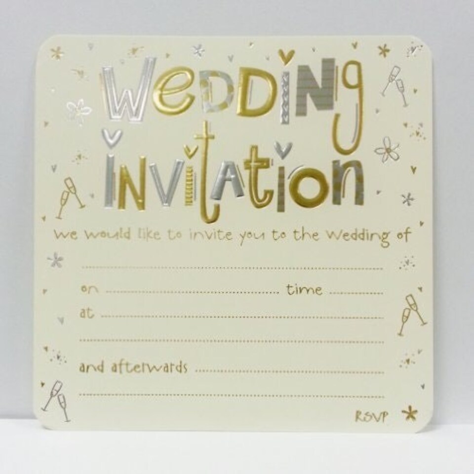 image 1 of Pack of 10 Luxury Wedding Invitation Card Sheets with Envelopes