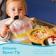 image 3 of Tiny Dining Bamboo Silicone Tip Forks - Grey - Children's Baby Toddler Soft Curved Feeding Weaning Fork - Set of 2 | Grey | Grey