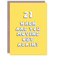 When Are You Moving Out Fun Joke Funny 21st Birthday Card