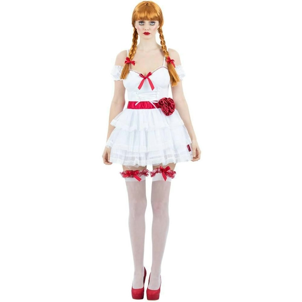 image 1 of Annabelle Womens/Ladies Mini Costume Set - White/Red - 6 UK 6