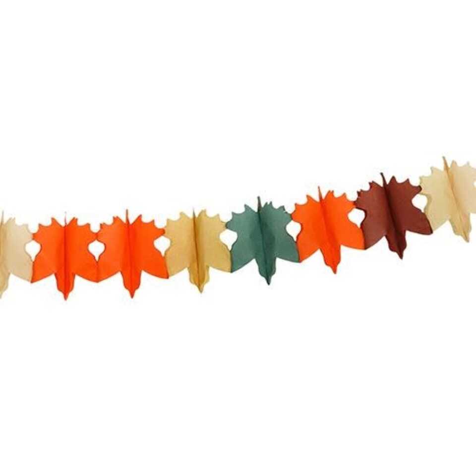 image 1 of Autumnal Leaves Tissue Paper Hanging Garland Decoration 3m