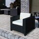 image 2 of Outsunny Garden Patio Rattan Wicker Furniture Single Cube Chair Sofa Outdoor Black