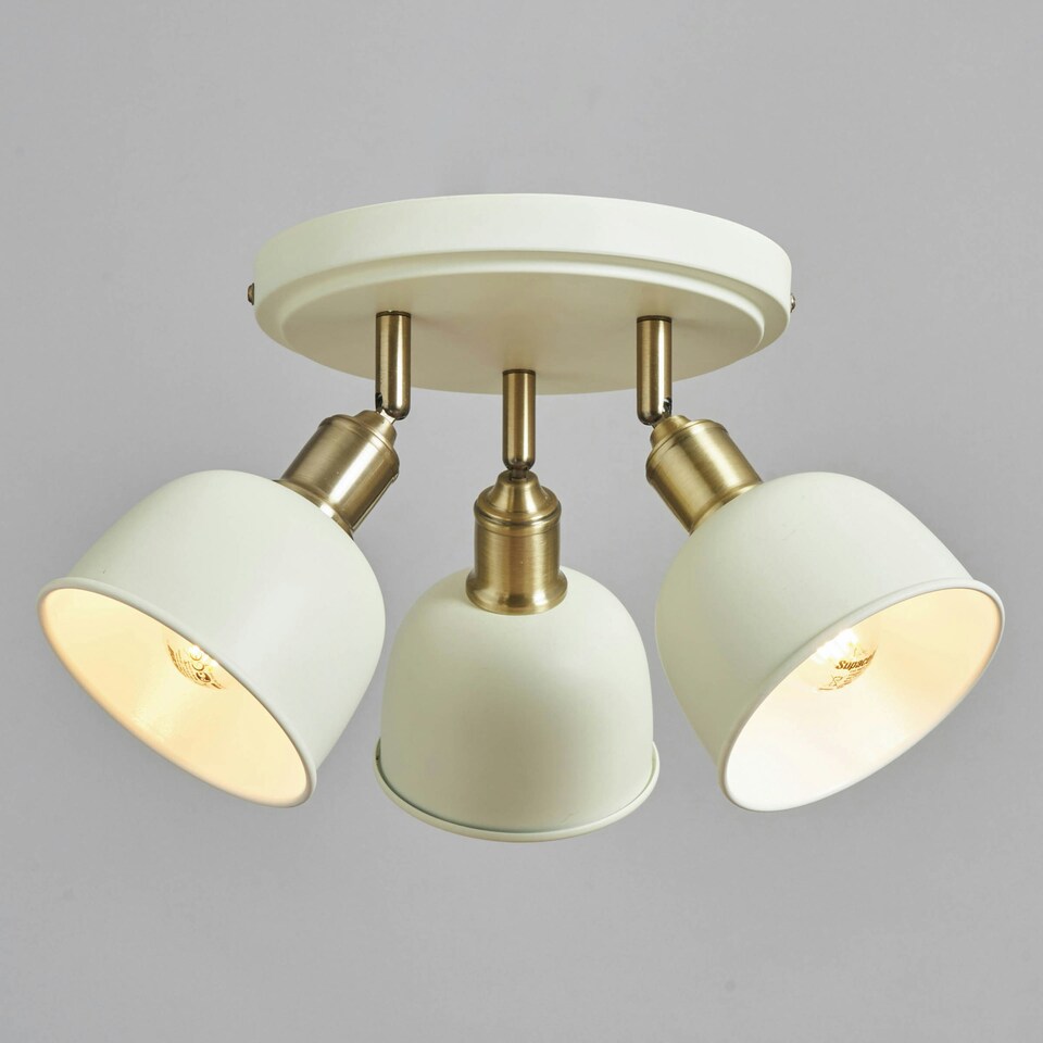 image 1 of BHS Dale Galley 3 Light Adjustable Spotlight Plate, Satin Ivory