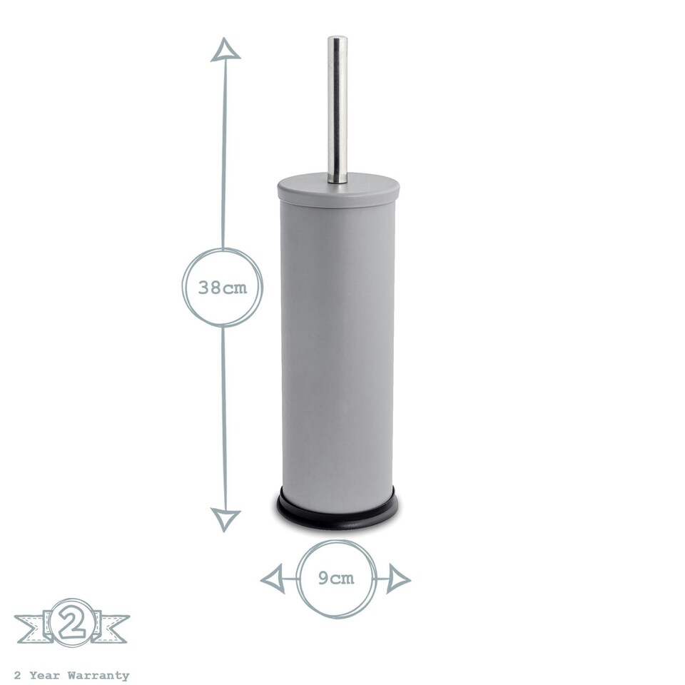 image 1 of Harbour Housewares Mismatched Toilet Brush & Bin Set - Matt Grey