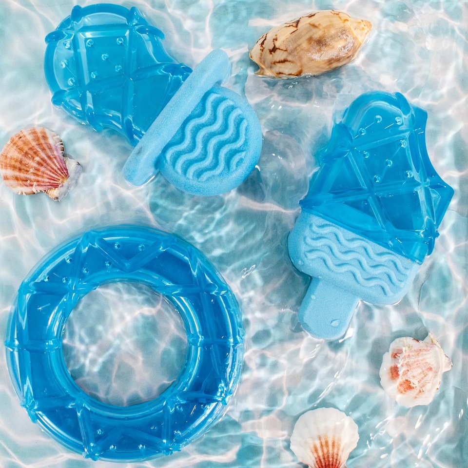 image 1 of Dummy Shaped Summer Cooling Pet Toy - Dog Puppy Teething Chew Outdoor Play Freezable Durable Rubber Hydrating Teether Frozen