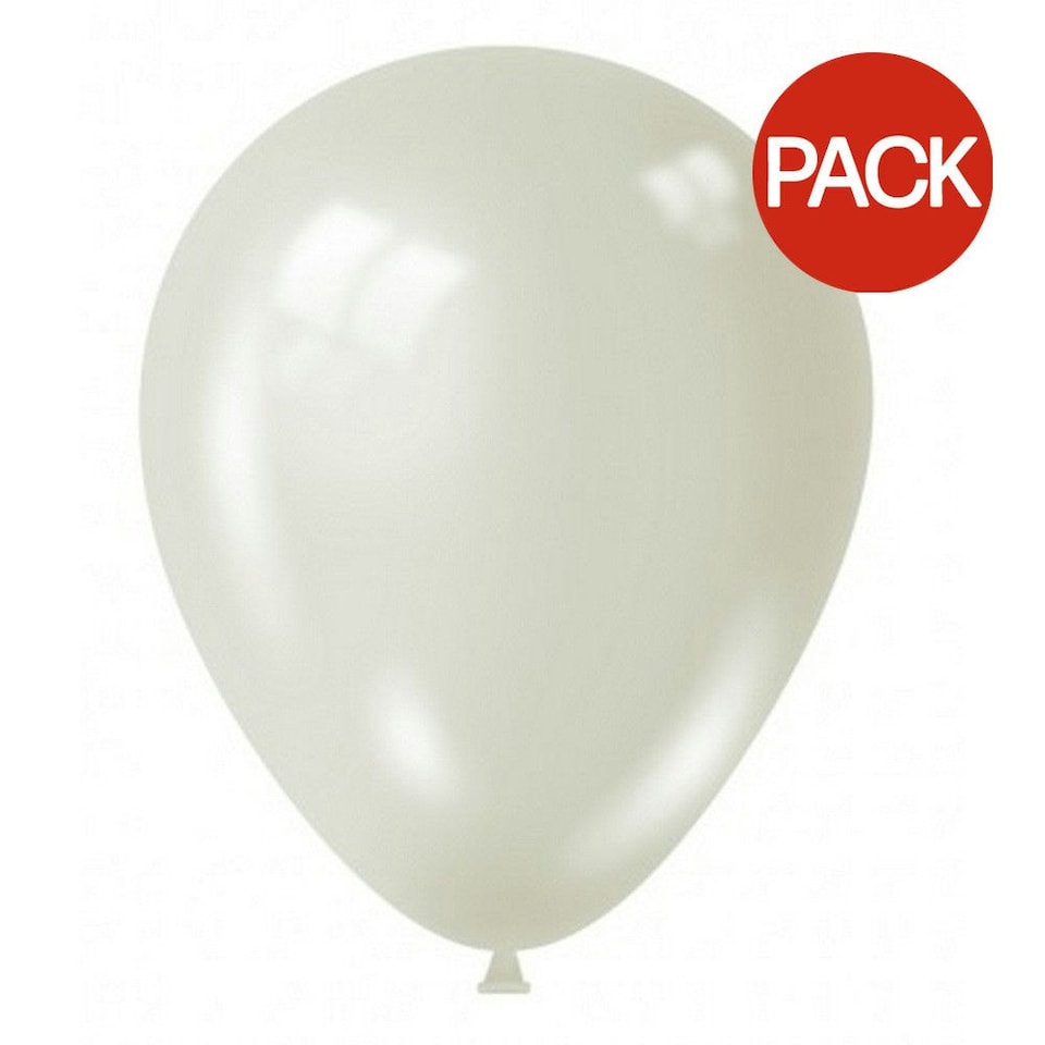 Globos Latex Balloons (Pack of 100) - Pearl White - One Size
