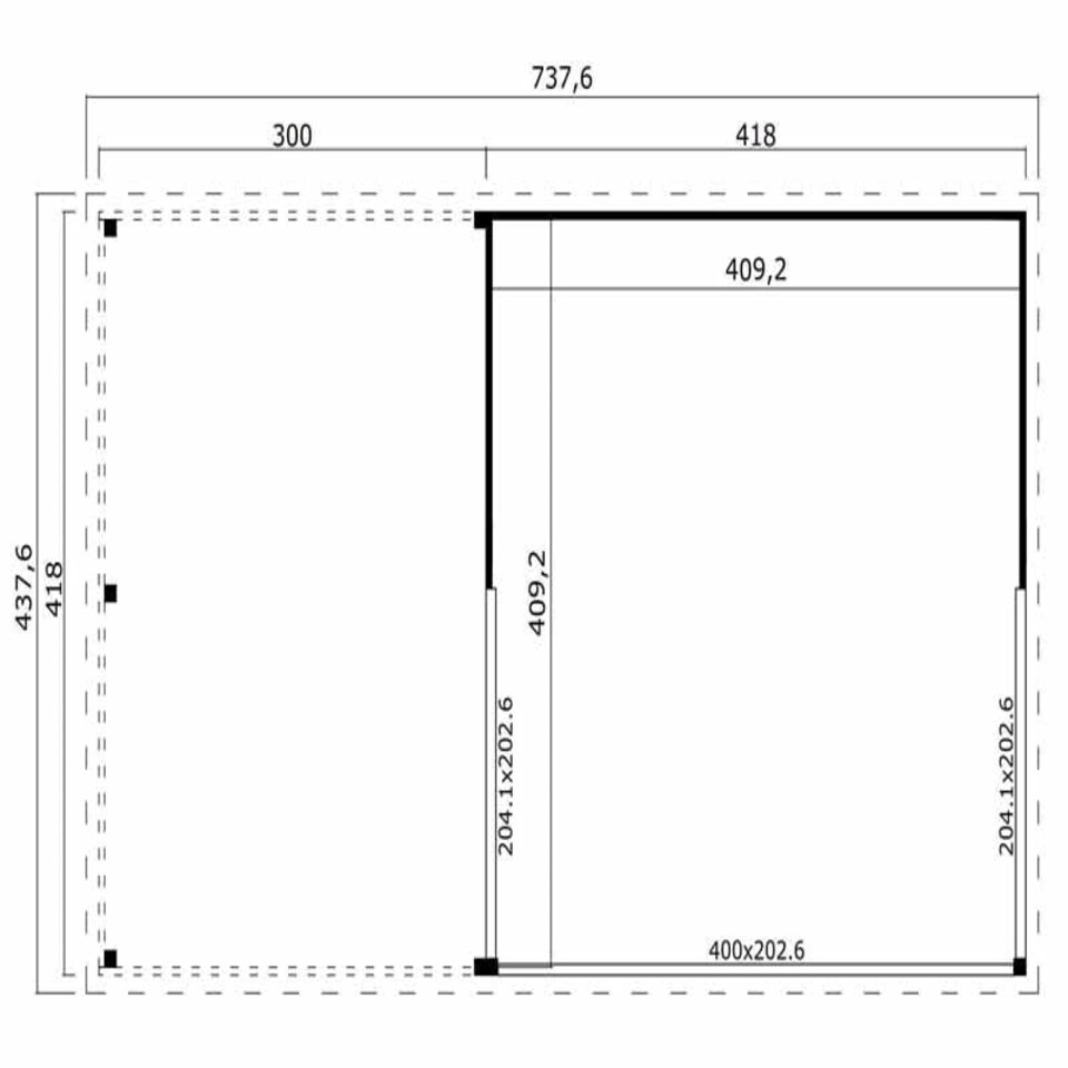 image 1 of Optional Extra - Domeo 5 extension for Log Cabin, Wooden Garden Room, Timber Summerhouse, Home Office - H239.4 cm Brown
