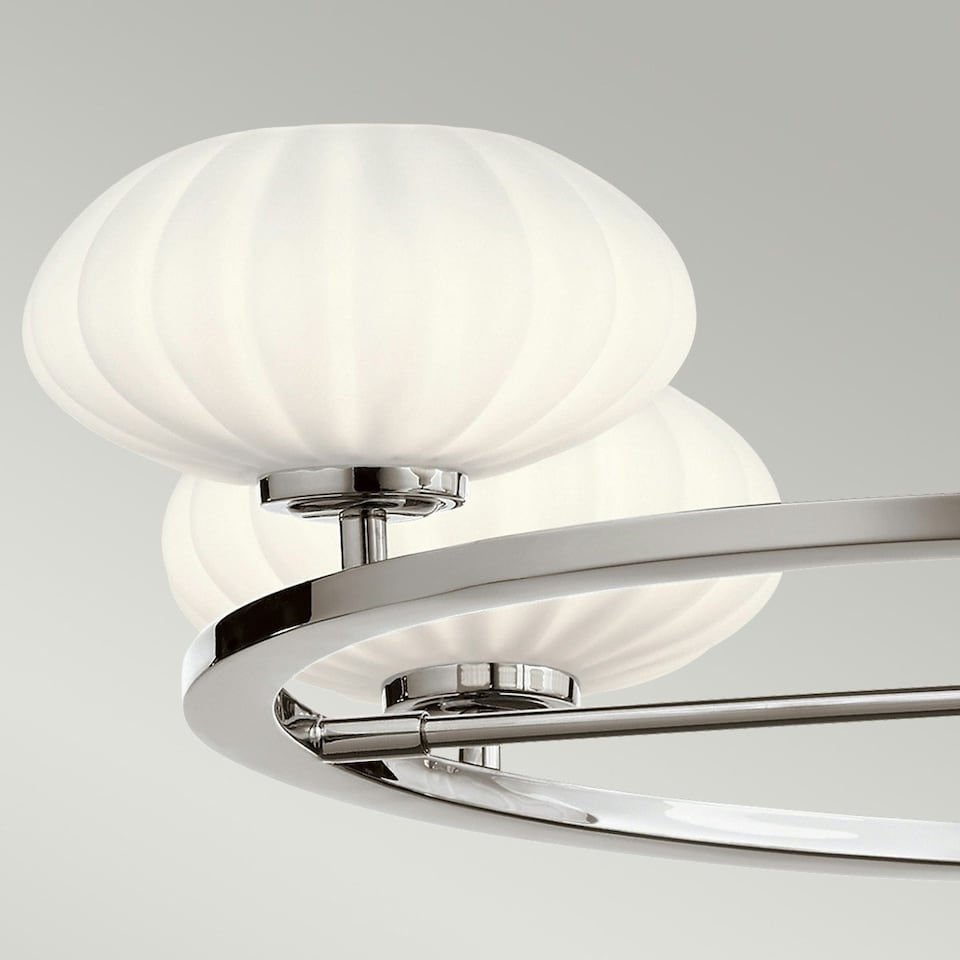 image 1 of Kichler Pim Globe Pendant Ceiling Light Polished Chrome, 3000K, IP44
