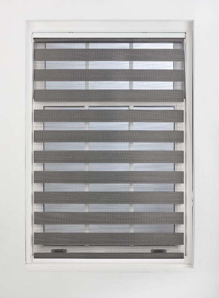 image 1 of Day and Night Zebra Roller Blind 235cm Wide x 210cm Long | Grey | Dark Grey