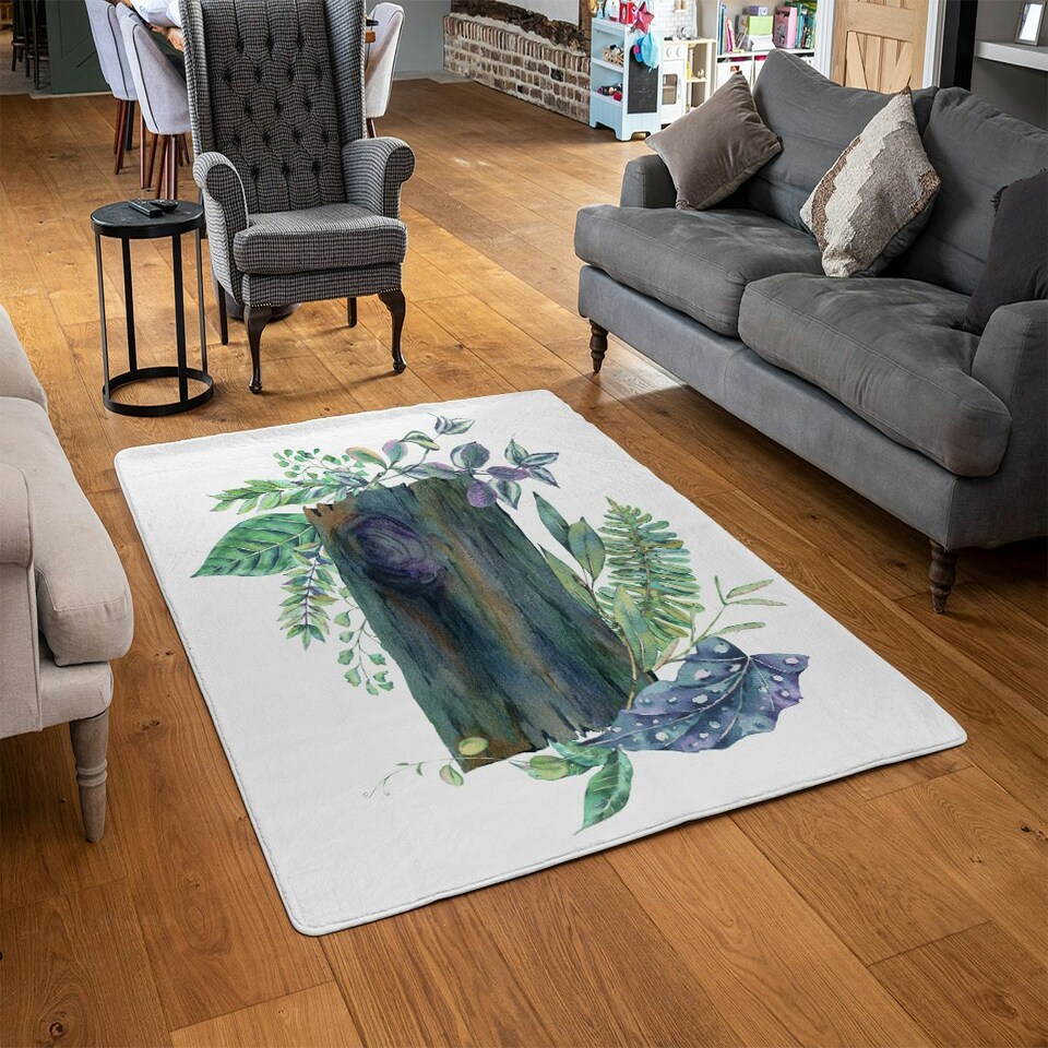 image 1 of Green Leaves Board (Rug) Green | Large: 140x200cm