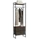 image 1 of HOMCOM Free Standing Clothes Rail with 3 Fabric Drawers and Storage Shelves, Garment Rack, Hanging Rail for Hallway, Bedroom and Living Room, Rustic Brown