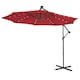 image 1 of COSTWAY 10FT Cantilever Parasol Patio Offset Umbrella LED Lights Red