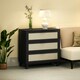 image 8 of HOMCOM 3 Drawer Cabinet Storage Cupboard Sideboard Organiser, Black Black | Nature Wood Finish