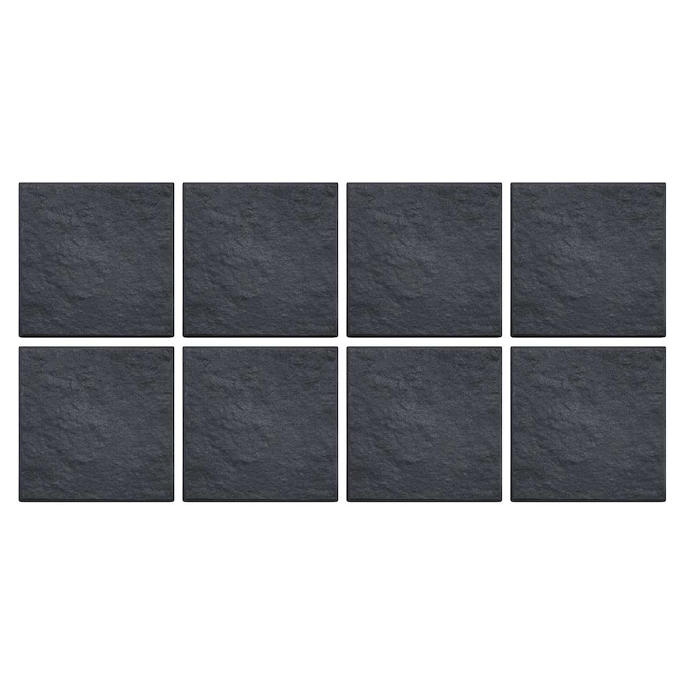 image 1 of Square Stomp Stone Grey Slate Stepping Stones - Pack of 8