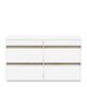 image 4 of FURNICOMP Avery 6 Drawer (3+3) Matt White and Oak Wide Chest of Drawers