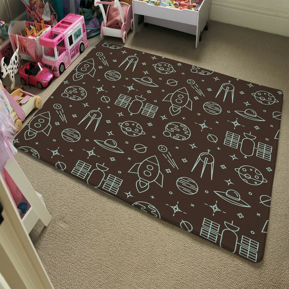 image 1 of Planets and stars (Rug) Brown | Medium: 80x150cm