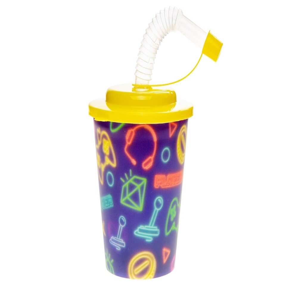 image 1 of Gamer 3D Cup With Straw and Lid