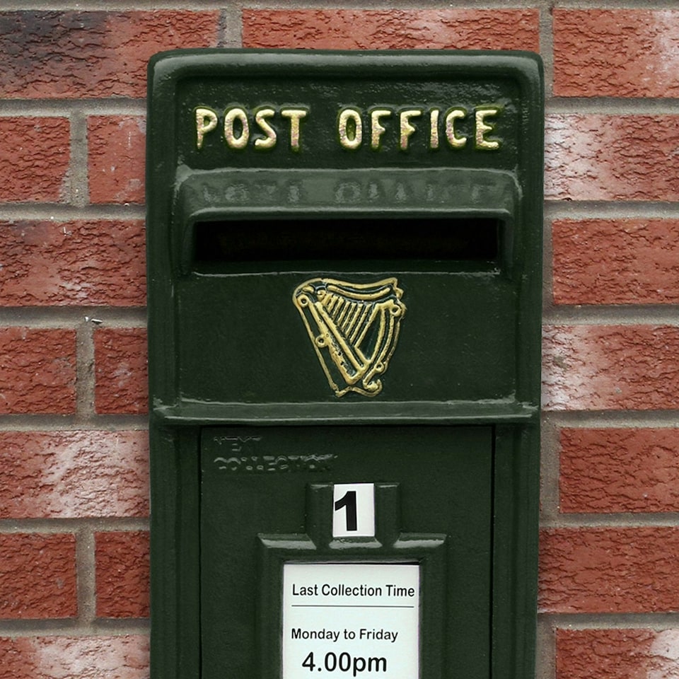 image 1 of Green Irish Post Box with Stand