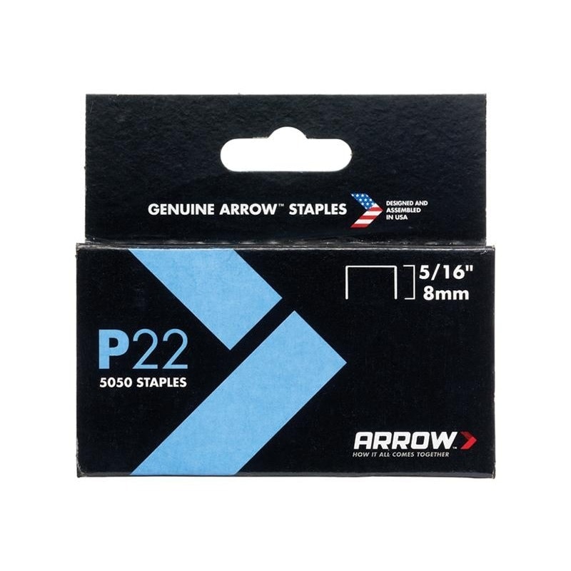 Arrow P22 Staples - Multi Colour - Box 5000 8mm - 5/16in