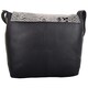 image 5 of Womens Premium Soft Genuine Leather Two Tone Cross Body Shoulder Bag - Black / Foil Grey | Taupe/Burgundy