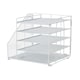 image 1 of Living and Home 5-Tier Desktop Organiser with Vertical File Sorter | White