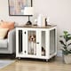 image 2 of PawHut Dog Crate Furniture with Lockable Door, for Medium Dogs - White