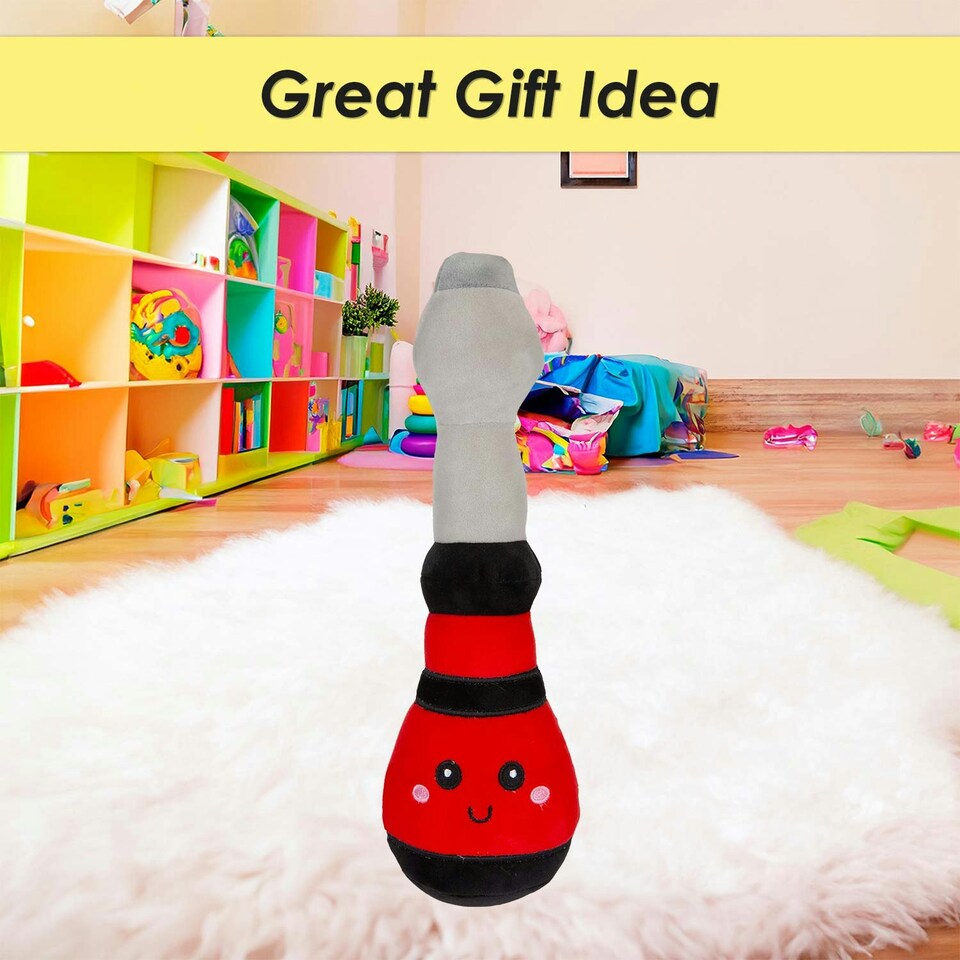 image 1 of Screwdriver Soft Toy Cute Plushie Huggable Cuddly Stuffed Toy 27cm Red