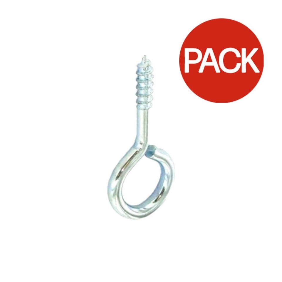Securit Zinc Plated Screw Eyes (Pack of 10) - Silver - One Size