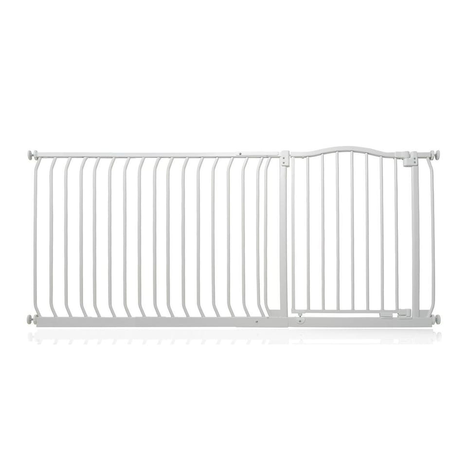 image 1 of Safetots Curved Top Safety Gate, 171cm - 180cm, Matt White, Pressure Fit Stair Gate, Baby Gate for Doors Hallways and Spaces, Safety Barrier, Easy Installation