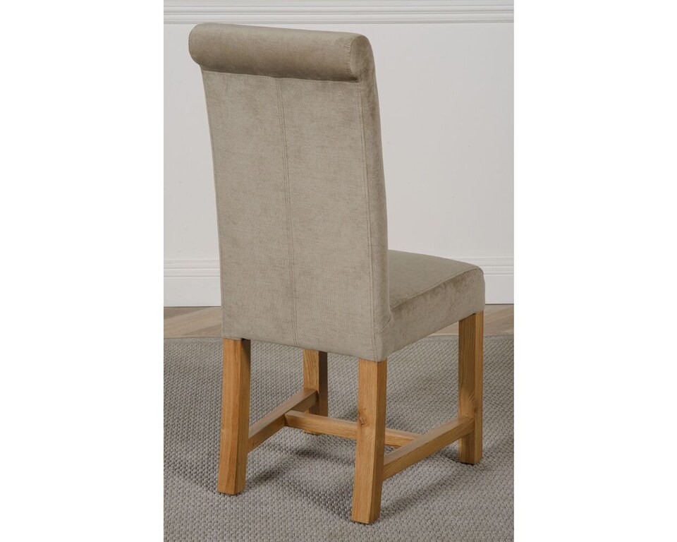image 1 of Hampton 120-160cm Oak Extending Dining Table and 6 Washington Fabric Chairs | Grey | Grey