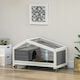 image 6 of PawHut Rabbit Cage with Water Bottle, Wheels, Plastic Slide-Out Tray - Dark Grey