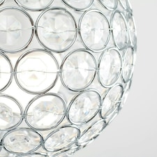 ValueLights Modern Chrome Globe Ceiling Light Shade With Acrylic Crystal Effect Jewels