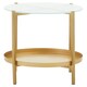 image 1 of Pali Two Tier Glass And Iron Side Table Gold