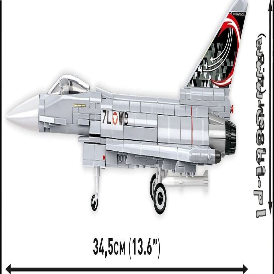 image 1 of Eurofighter Typhoon (Austria) brick plane model - COBI 5850 - 578 bricks