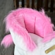 image 8 of HOMCOM Kids Wooden Ride On Unicorn Rocking Horse Plush Toy Soft Seat Pink