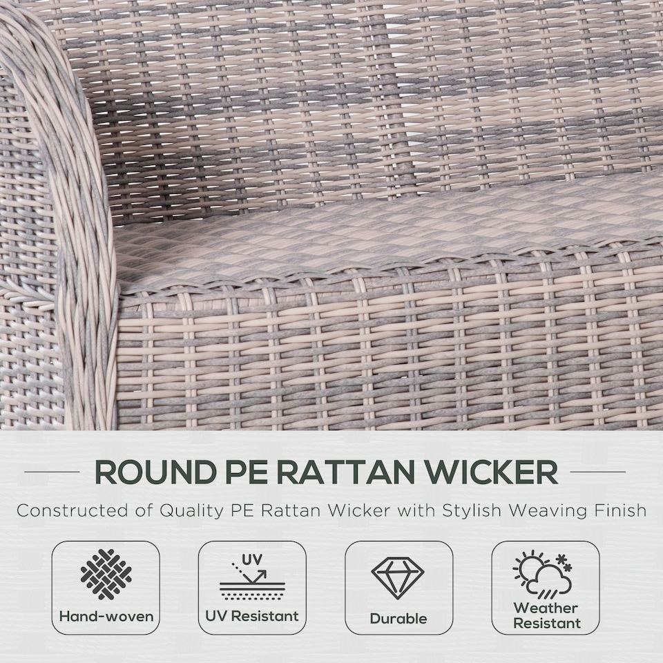 image 1 of Outsunny 4 PCs Outdoor Rattan Sofa Set Patio Garden Wicker Sofa Set