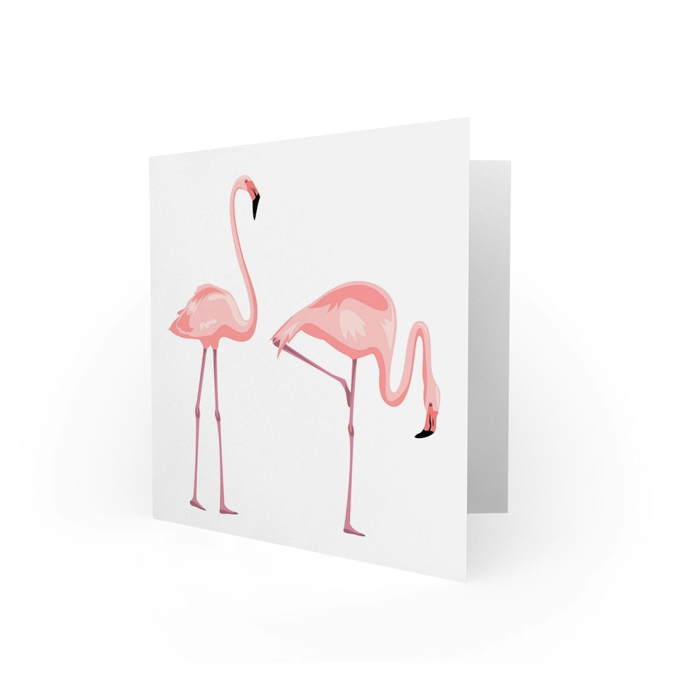 image 1 of Flamingo Illustration Bird Pink Cute Animal Art Card