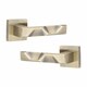image 3 of Golden Grace 5 Pairs Modern Nova Premium Design Door Handles on Square Rose in Antique Brass Finish Gold