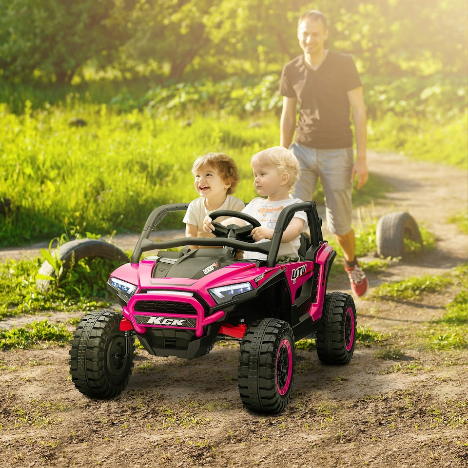 image 1 of AIYAPLAY 2 Seater 24V 7AH Ride on Truck w/ Spring Suspension, Pink